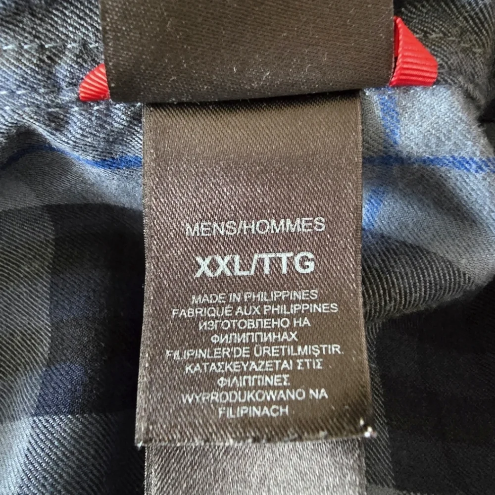 The North Face Blue Plaid Casual Snap Button Down Shirt XXL